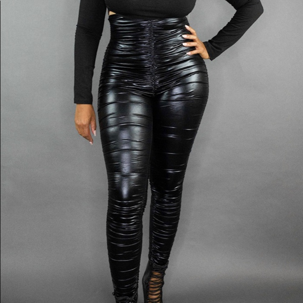 Faux ruched leggings